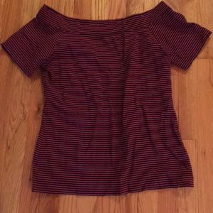 J. Crew striped off the shoulder top
